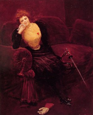 Une Escrimeuse Oil painting by Jean Beraud