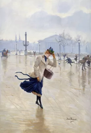 Windy Day, Place De La Concorde by Jean Beraud Oil Painting