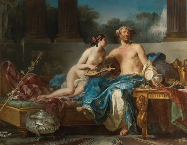 The Pleasures Of Anacreon by Jean Bernard Restout - Hand-Painted Oil Painting Reproduction