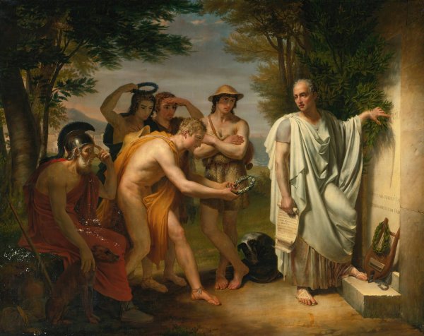 Main Product Photo of Horace Au Tombeau De Virgile  Painting by Jean-Bruno Gassies