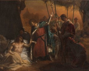 Saint Louis malade visitant les soldats atteints de la peste by Jean-Bruno Gassies Oil Painting