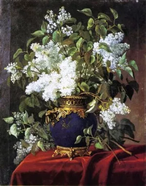 White Lilacs Oil painting by Jean Capeinick