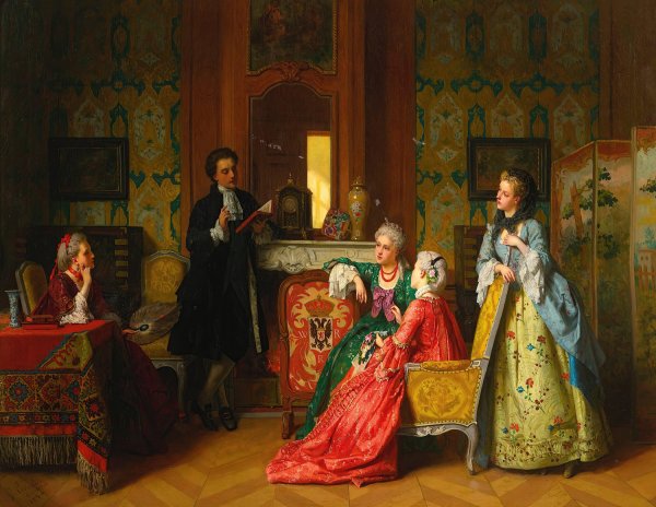 Main Product Photo of A Reading From Moliere Painting by Jean Carolus