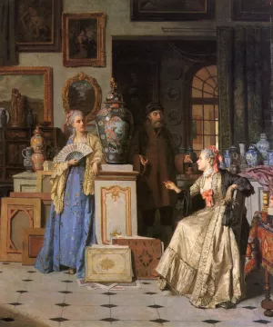 At the Antiquarian's by Jean Carolus Oil Painting