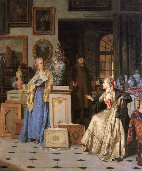 Main Product Photo of At the Antiquarian's Painting by Jean Carolus