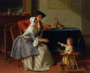 Babys First Steps Oil painting by Jean Carolus