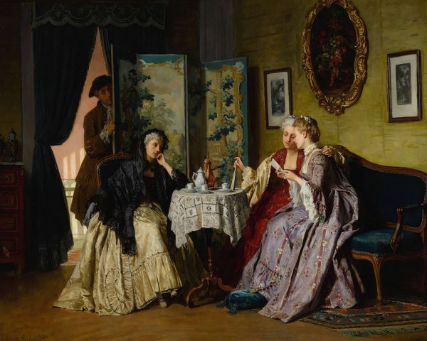 Main Product Photo of The Eavesdropper  Painting by Jean Carolus