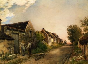 The Gosspis by Jean-Charles Cazin Oil Painting