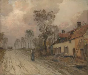 The Route Nationale at Samer by Jean Charles Cazin Oil Painting