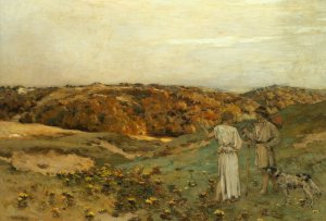 Tobias and the Angel by Jean Charles Cazin Oil Painting