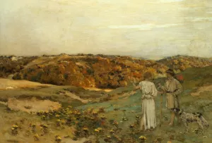 Tobias and the Angel by Jean Charles Cazin Oil Painting