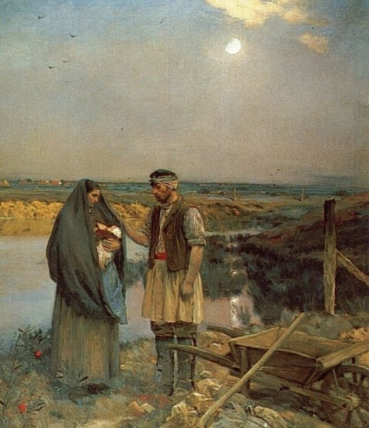 Main Product Photo of Weary Wayfarers Painting by Jean-Charles Cazin