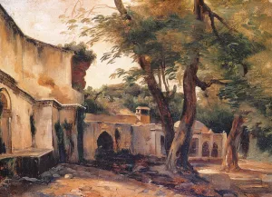 Fountain near Algiers by Jean-Charles Langlois Oil Painting