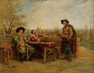 Springtime On The Terrace by Jean Charles Meissonier Oil Painting
