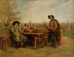 Springtime On The Terrace by Jean Charles Meissonier Oil Painting