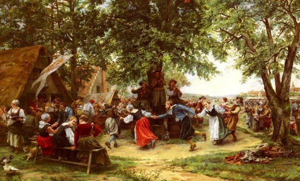 Main Product Photo of The Village Festival Painting by Jean Charles Meissonier