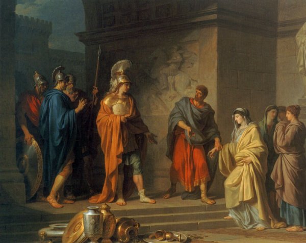 La Generosite De Scipio by Jean-Charles-Nicaise Perrin - Hand-Painted Oil Painting Reproduction