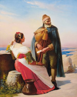 The Love Letter by Jean-Claude Bonnefond Oil Painting