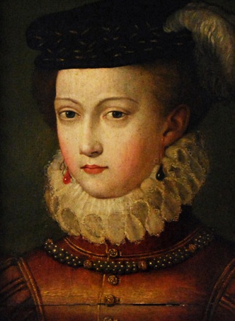 Main Product Photo of Elisabeth of Austria in Hunting Costume Painting by Jean Clouet