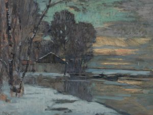 Canal de l'Ourcq en hiver by Jean Constant Pape Oil Painting