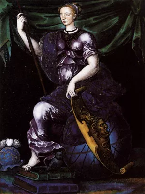 Marguerite de France as Minerva Oil painting by Jean De Court