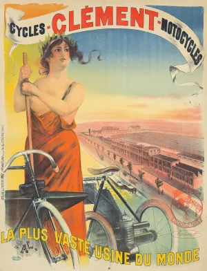 Clement-Cycles-Motocycles by Jean De Paleologue Oil Painting