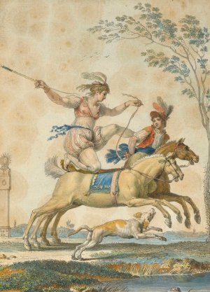 Equestrian Acrobats by Jean Demosthene Dugourc Oil Painting