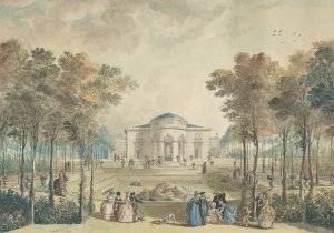 The Garden Facade of Bagatelle by Jean Demosthene Dugourc Oil Painting