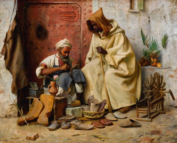 The Cobbler by Jean Discart - Hand-Painted Oil Painting Reproduction