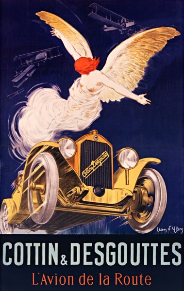 Cottin et Desgouttes, l'avion de la route  by Jean D'Ylen - Hand-Painted Oil Painting Reproduction