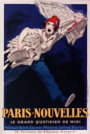 Paris-Nouvelles, le grand quotidien de Midi by Jean D'Ylen Oil Painting