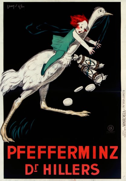 Pfefferminz Dr Hillers  by Jean D'Ylen - Hand-Painted Oil Painting Reproduction
