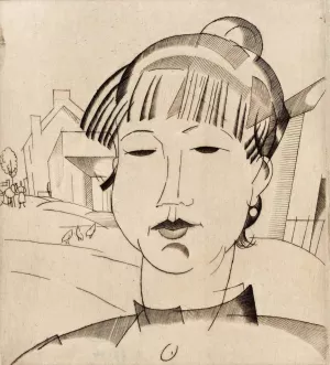 Hoofd van een vrouw by Jean Emile Laboureur Oil Painting
