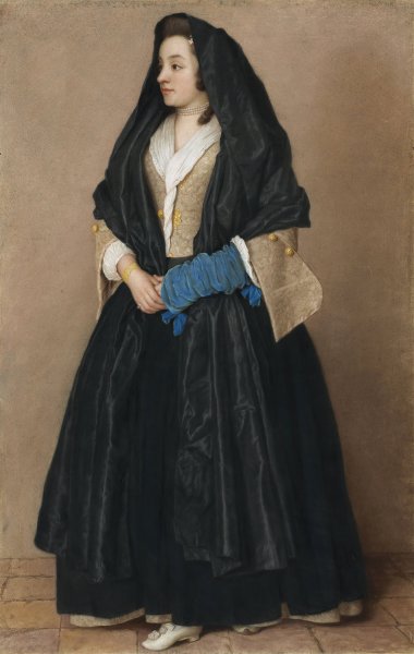 An Elegant Young Woman in Maltese Costume  by Jean-Etienne Liotard - Hand-Painted Oil Painting Reproduction