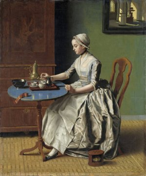 Dutch Girl at Breakfast by Jean-Etienne Liotard Oil Painting