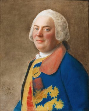 Portrait of an officer wearing the order of the Saint Esprit by Jean-Etienne Liotard Oil Painting