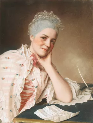 Portrait Of Mrs Jacquet by Jean-Etienne Liotard Oil Painting