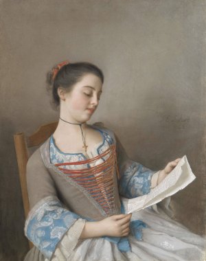 The Artist's Niece, Marianne Lavergne, Known as 'La Liseuse' by Jean-Etienne Liotard Oil Painting