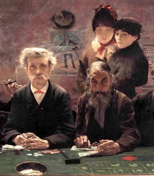 Le Tripot Detail by Jean-Eugene Buland Oil Painting