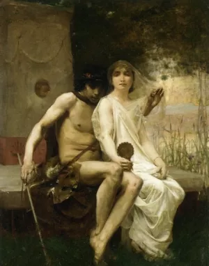Lycenion et Daphnis by Jean-Eugene Buland Oil Painting