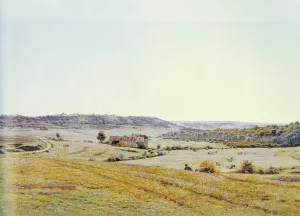 A Young Shepherd In An Extensive Landscape by Jean Ferdinand Monchablon - Oil Painting Reproduction