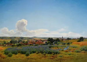 Fresnes by Jean Ferdinand Monchablon Oil Painting