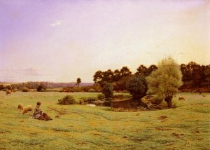 Le Paturage by Jean Ferdinand Monchablon Oil Painting