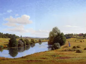 The Banks of the Saone Near Chatillon by Jean Ferdinand Monchablon - Oil Painting Reproduction