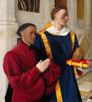 Etienne Chevalier with St. Stephen by Jean Fouquet Oil Painting