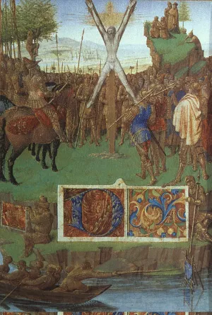 Martyrdom of St Andrew painting by Jean Fouquet
