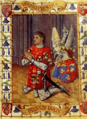Simon De Varie Kneeling In Prayer Oil painting by Jean Fouquet