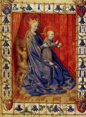 The Virgin and Child Enthroned by Jean Fouquet - Oil Painting Reproduction