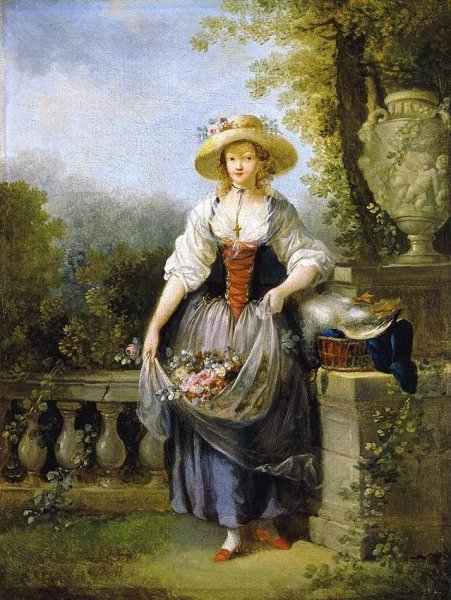 Gardener in Straw Hat by Jean-Frederic Schall - Hand-Painted Oil Painting Reproduction