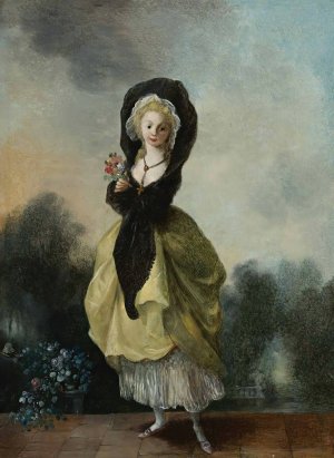 la Promeneuse by Jean-Frederic Schall Oil Painting